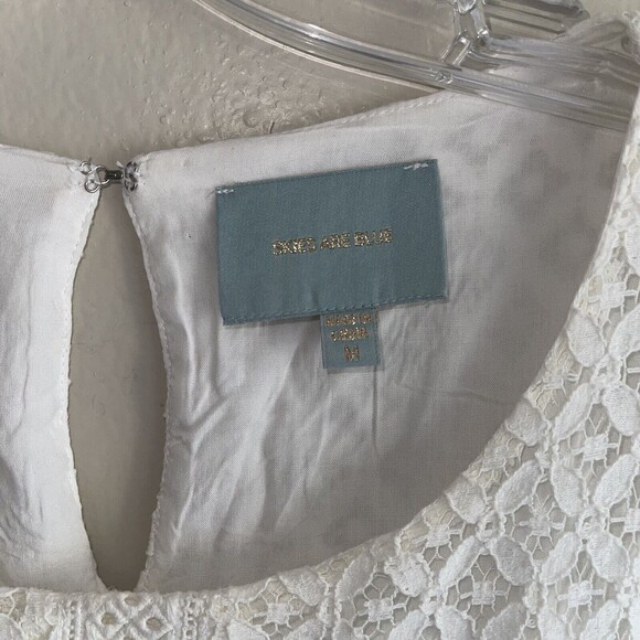 Skies Are Blue Ivory Laced Dress M Embroidered Sheer Sleeves Womens - Picture 8 of 13